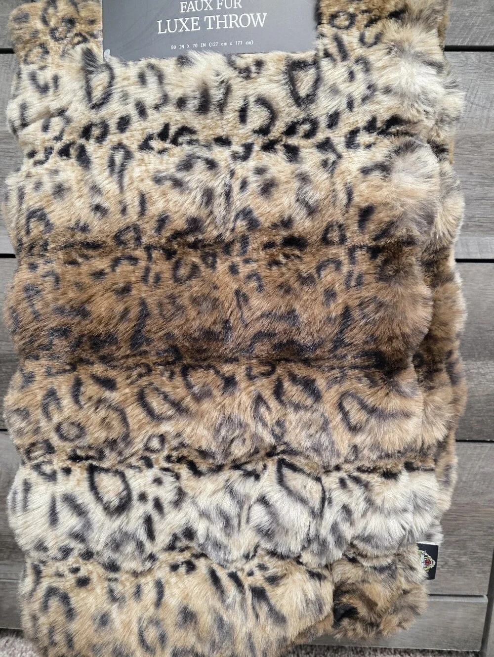 Ed Hardy Faux Fur Luxe Throw Blanket Leopard Print Viral New
